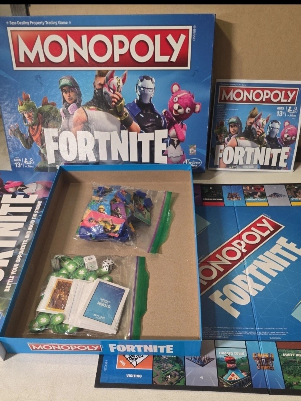 Hasbro Monopoly Fortnite Board Game - Blue, White, Red, Pink, Green